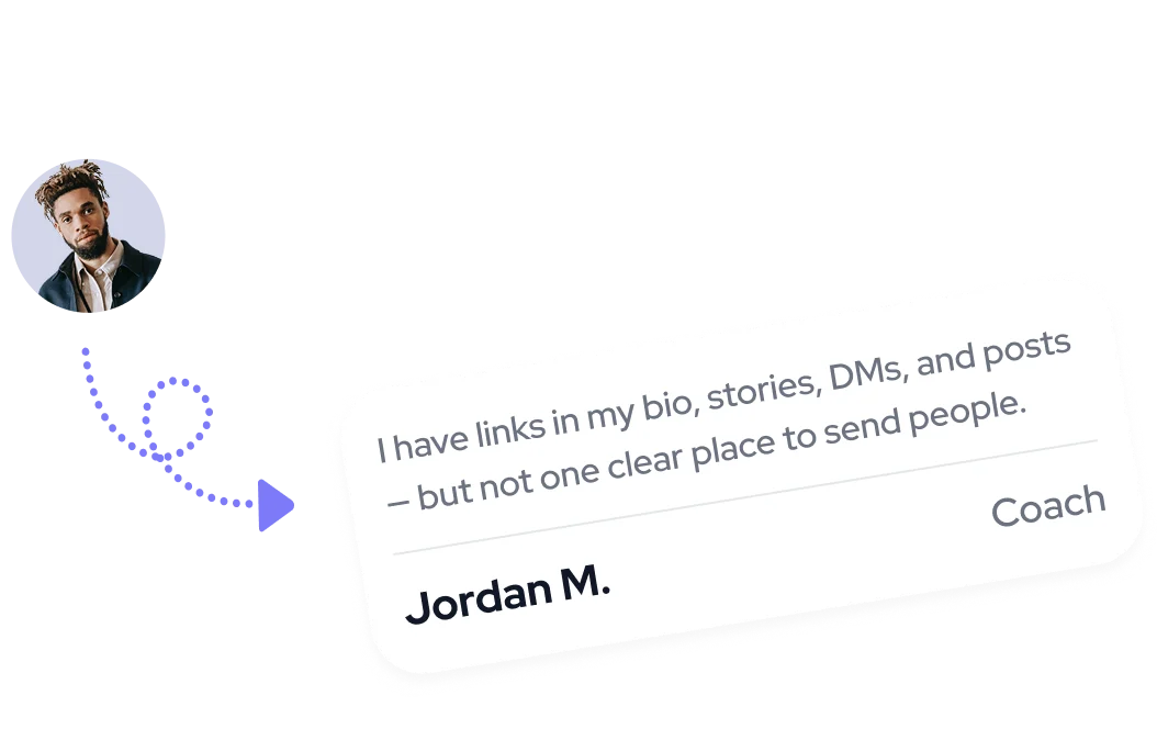 I have links in my bio, stories, DMs, and posts — but not one clear place to send people.
